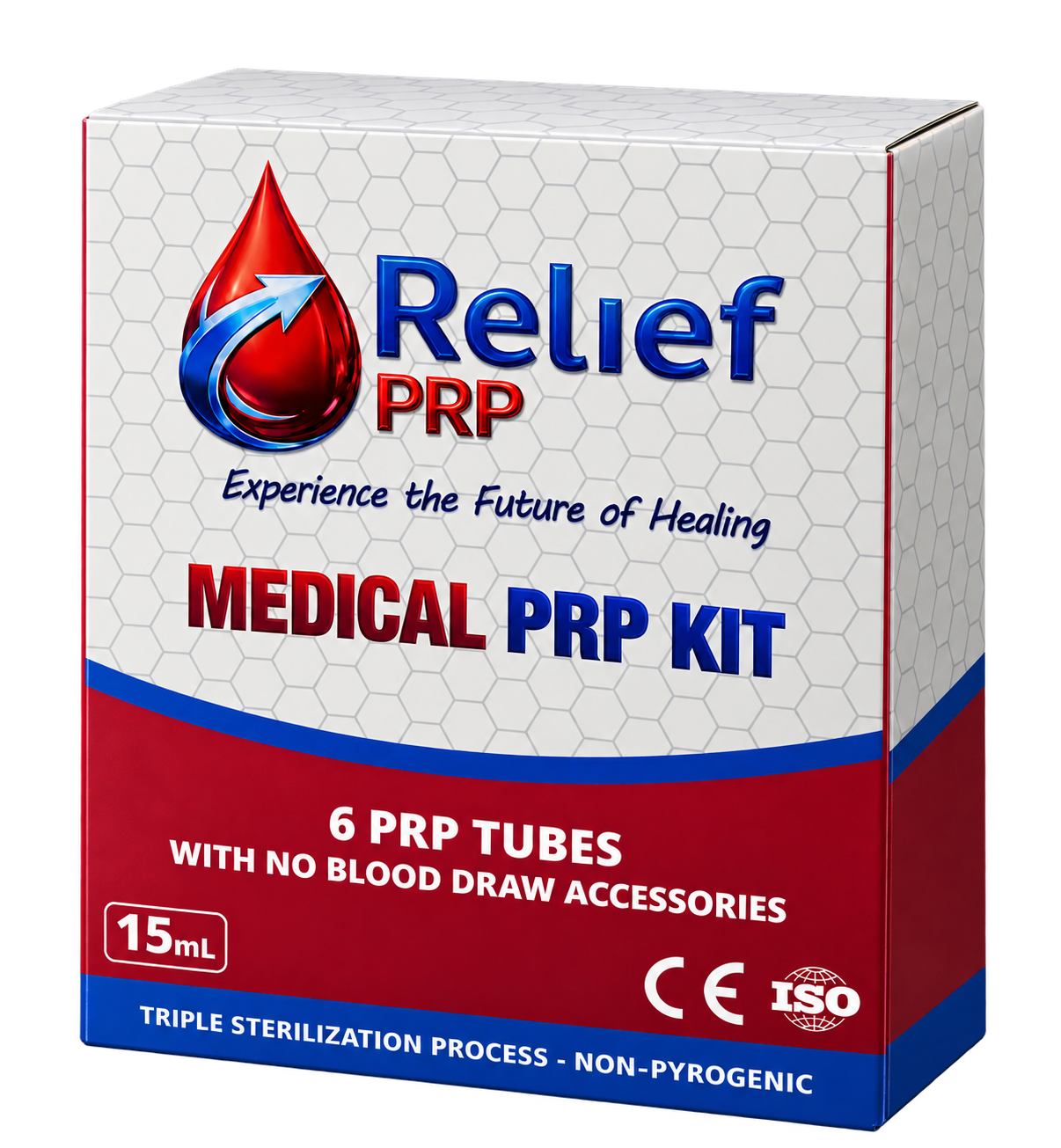 Standard Package: (1) 15ml Relief (6-pack) individually packaged + add 6 blood draw kits
